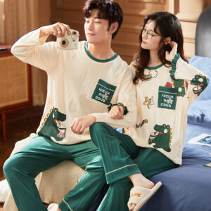 Korejský pánský pyžamový set Bavlna Dámské Pyžamový set Podzimní spaní Ležérní Loungewear hombre Mujer Domácí oblečení Pyžamo
