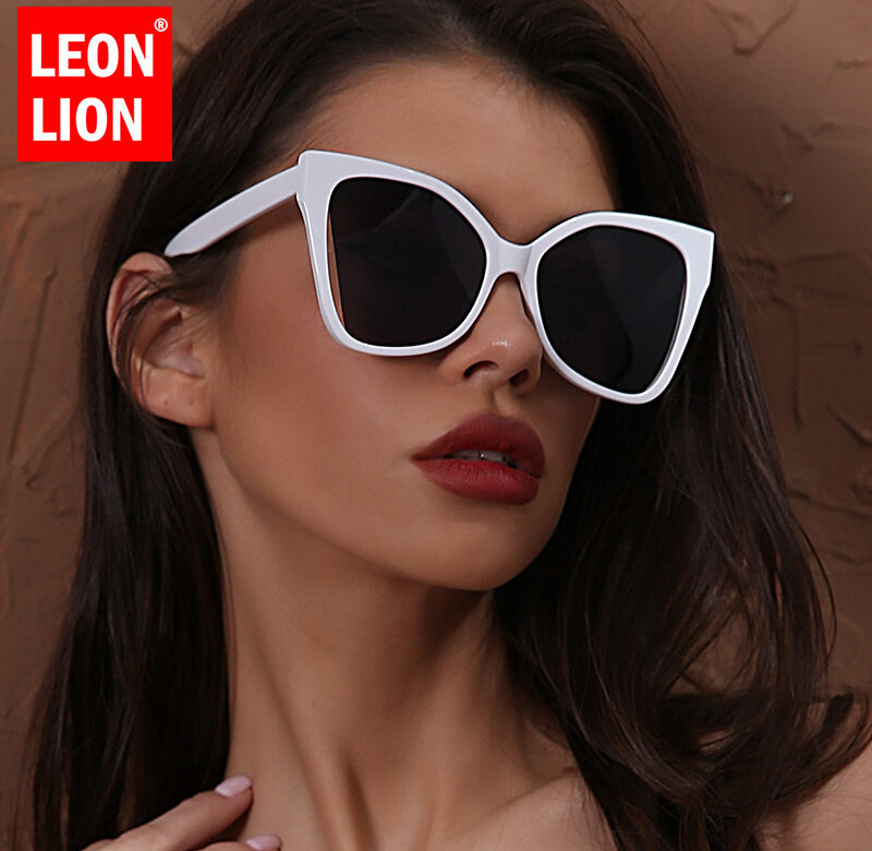 LeonLion Oversized sluneční brýle Cateye Dámské Luxusní značkové brýle Dámské/Pánské Kočičí brýle Dámské Zrcadlo Gafas De Sol Hombre