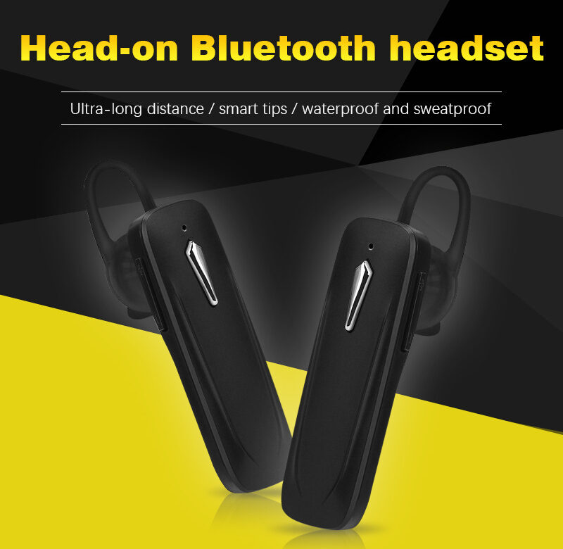 Bezdrátová náhlavní souprava Bluetooth M163 do ucha pro sportovní auto Business Bluetooth 5.0 jednoušní stereo náhlavní souprava