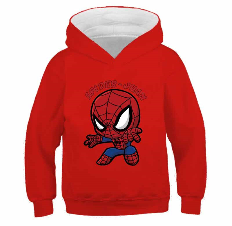 Marvel Avengers Spider-man Boys Girls Sweatshirts Hot Selling Cotton Toddler Kids Tops Animals Print Children’s Clothes Hooded