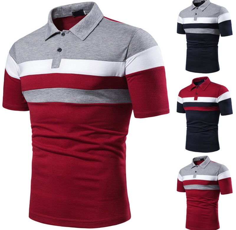 Pánské Polo Pánská košile Polokošile s krátkým rukávem Kontrastní barva Polo Nové oblečení Léto Streetwear Neformální móda Pánské topy