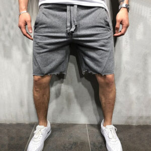 Pánské šortky Divoký styl Jednobarevné Roztrhané krátké kalhoty Jogger Workout šortky Muži