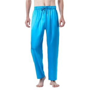 Pánské pyžamo velikosti EU pro muže Noční prádlo Dlouhé kalhoty Topy na spaní Kalhoty Tenká ledová Hedvábná pyžama Muži Pevné oblečení na spaní