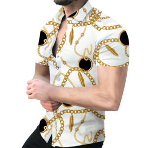 Pánská košile s potiskem s krátkým rukávem Trička Streetwear Muži Oblečení Topy Léto Pohodlné Prodyšné Plážový styl Módní Pánské košile