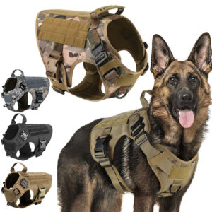 Vojenský postroj pro velké psy Pet Německý ovčák K9 Malinois výcviková vesta Sada taktických postrojů a vodítek pro psy pro psy Příslušenství