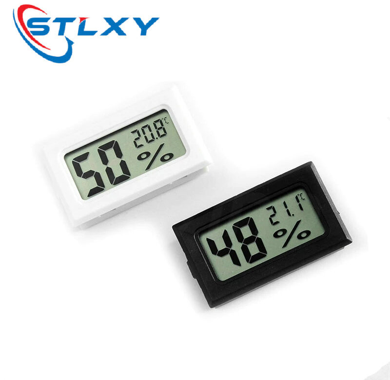 Mini černý bílý digitální LCD vnitřní pohodlný snímač teploty Vlhkoměr Teploměr Vlhkoměr