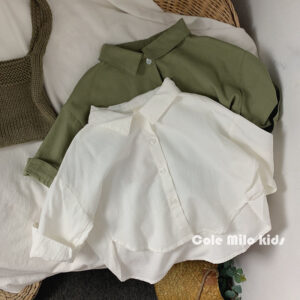 Mori System Korejský fanoušek dětské košile Cotton Linen Jarní podzimní chlapci a dívčí košile volné dětské dětské oblečení