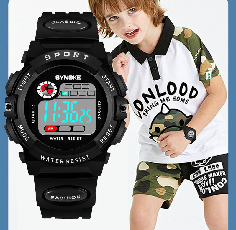 Multifunkční noční studentské dětské elektronické hodinky Sportovní voděodolné chlapecké studentské elektronické hodinky Vodotěsné lehké módní