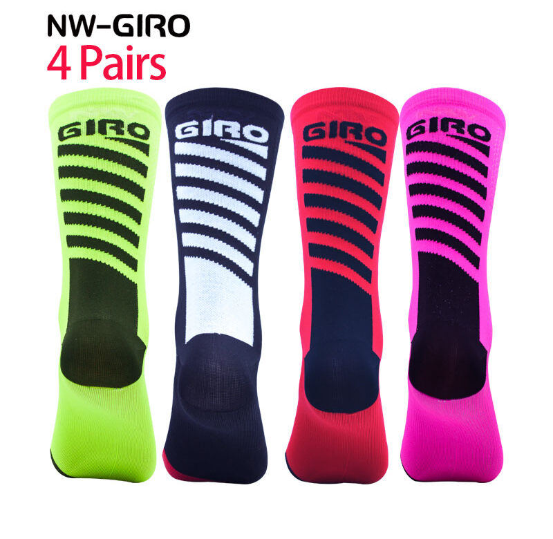 NW-GIRO 4 páry Ponožky na kolo Muži Nurse Kompresní Cyklistika Pro Ženy Ponožky Mtb Guard Ponožky Sportovní Grip Barre Ponožky