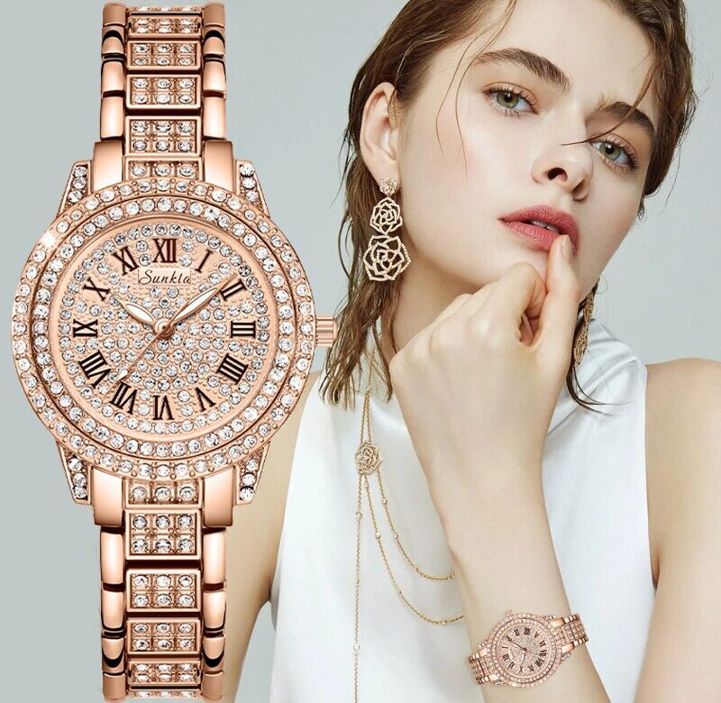 Nové zlaté dámské hodinky Creative Steel dámský náramek náramkové hodinky Dámská móda Vodotěsné Dámské Relogio Feminino