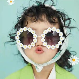 Nové dětské sluneční brýle Dětské Sluneční brýle Kulaté Květinové Dívčí Kluci Dětské Sportovní Stínítka Brýle UV400 Venkovní ochrana proti slunci Brýle