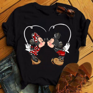 Nový vzor Mickey a Minnie Dámské topy Dámské Ležérní kulatý výstřih Krátké rukávy Léto Ležérní Trička Páry Trička