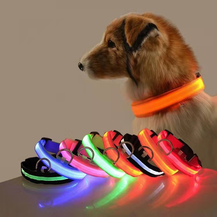 Nový svítící obojek pro psy USB dobíjecí obojek pro psy velký a malý LED protiztrátový obojek pro psy