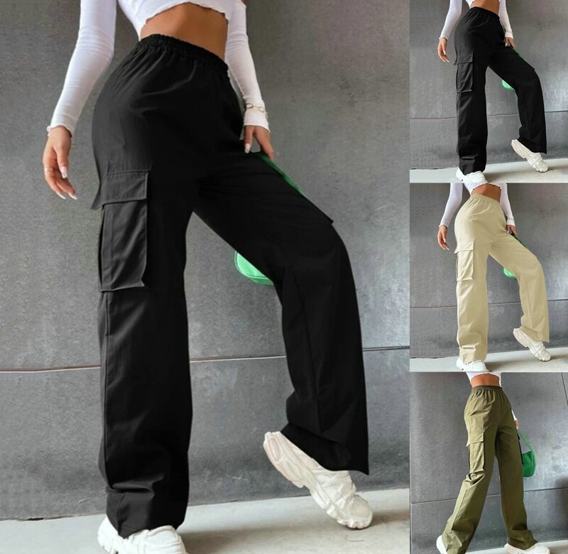 Oversize kalhoty Velké kapsy Cargo Padákové kalhoty Ženy Streetwear Vintage Hip Hop Široké nohavice Joggers Baggy Tepláky Techwear