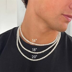 Perlový náhrdelník Muži Jednoduchý Ručně vyrobený náhrdelník z korálků Trendy Pánské šperky pro ženy Dívky Svatební Náhrdelníky