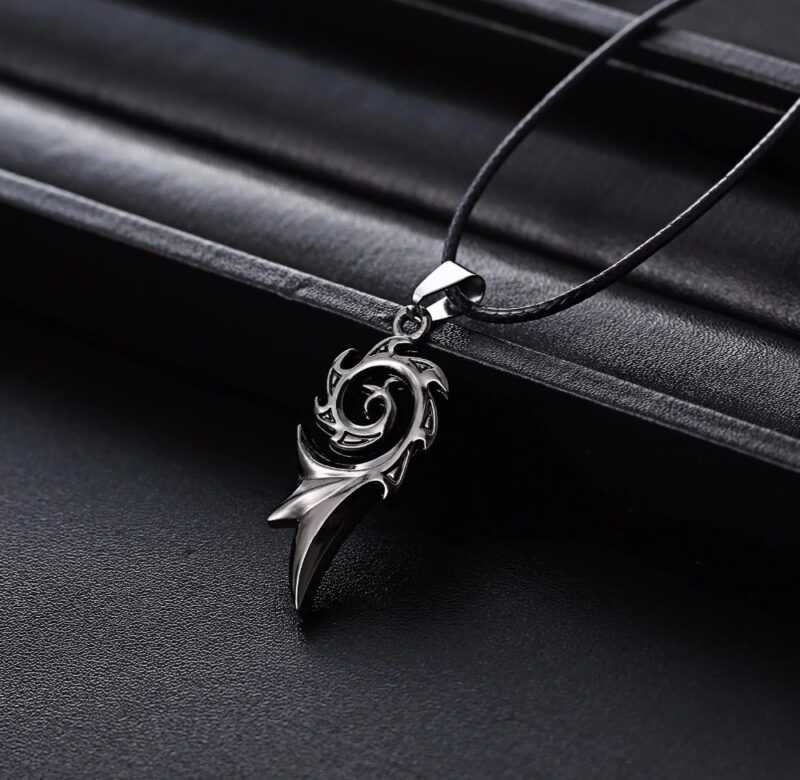 Pánské Rinhoo Punk Dragon Flame Titanium Nerezová ocel Chladivý kožený řetízkový náhrdelník s přívěskem Náhrdelník Pánské kouzlo Šperky