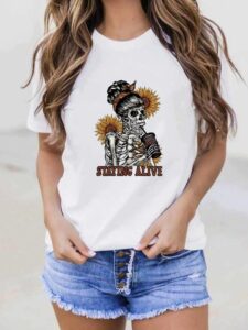 Tričko s krátkým rukávem Dámský potisk Oblečení Ženy Káva Květina Trend 90. léta Jarní Móda Dámské Léto Grafické tričko