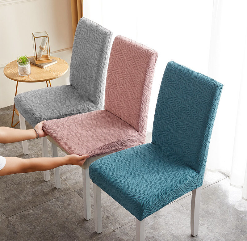 Jednoduchý typ vzorů kryt židle Backrest Integrované elastické pouzdro sedadla Home Jídelní židle kryty