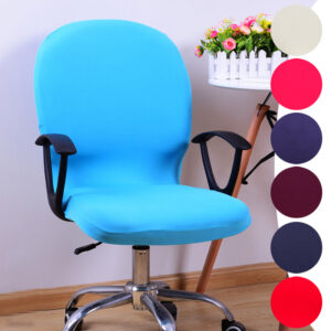 Jednobarevný elastický potah na kancelářskou židli na počítač Spandex Stretch Potah na psací stůl Potah na otočnou židli Potah na křeslo Ochranný potah na židli