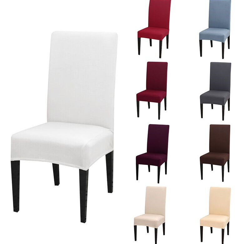 Jednobarevné Spandexové potahy na židle Stretch Jídelna Potah na sedadlo Elastické ochranné pouzdro na židle pro svatební hostinu v restauraci