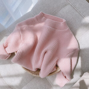 Jednobarevný svetr Dětské Dětské Dívčí Oblečení 2020 Podzim Nové Candy Barva Výstřih do O Volný Ležérní Pulovr Svetr Topy Kabát 3M-6Y