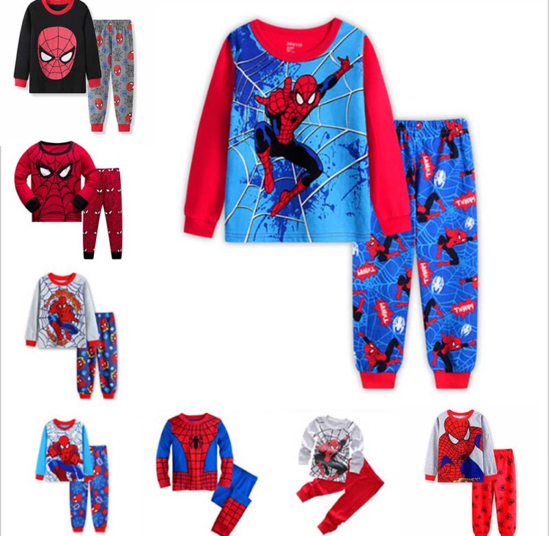 Sady pyžama Spider Woody Boys Dětská pyžama Spider Dětská pyžama pro 2 až 7 let Dětské oblečení na spaní Super Heros Sady oblečení Chlapecké sady