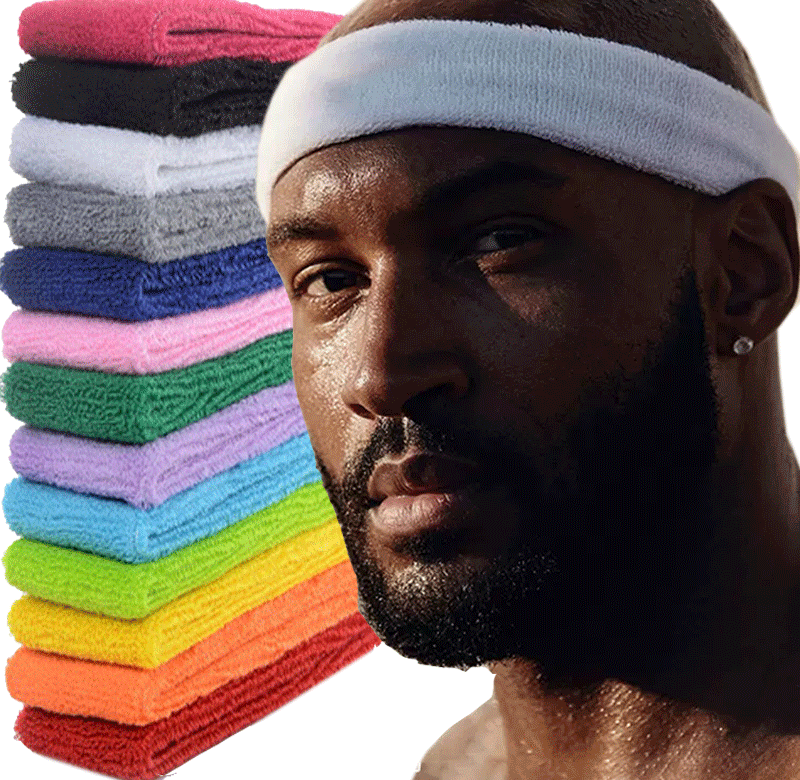 Sportovní Bavlněná čelenka pro muže Ženy Unisex Čelenka na jógu Tělocvična Napínací pásky na hlavu Silná elastická Fitness Basketbalová páska