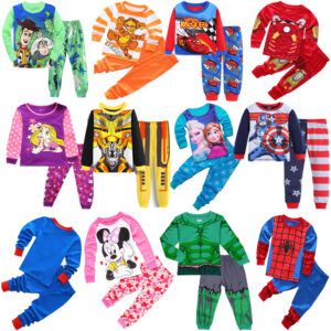 Jarní podzim Dětské oblečení Minnie soupravy Chlapci oblečení na spaní Dětské Spider Pyžamová souprava Dívčí bavlna Kreslená pyžama