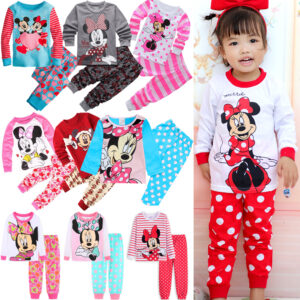 Jarní podzim Dětské oděvní soupravy Oblečení na spaní Dětské Mickey Collection Pyžamové soupravy Dívčí Dívčí pyžama Minnie Pyžamka