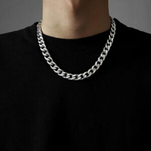 Nerezový řetízkový náhrdelník Dlouhý hip-hop pro ženy Muži na krku Módní šperky Dárkové doplňky Stříbrná barva Choker