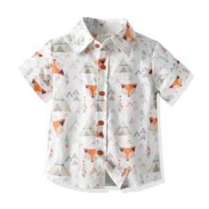 Letní halenka Cardigan Beach Potištěná kreslená chlapecká košile Chlapecká košile pro volný čas Chlapecká košile s krátkým rukávem Chlapecká košile pro děti Top