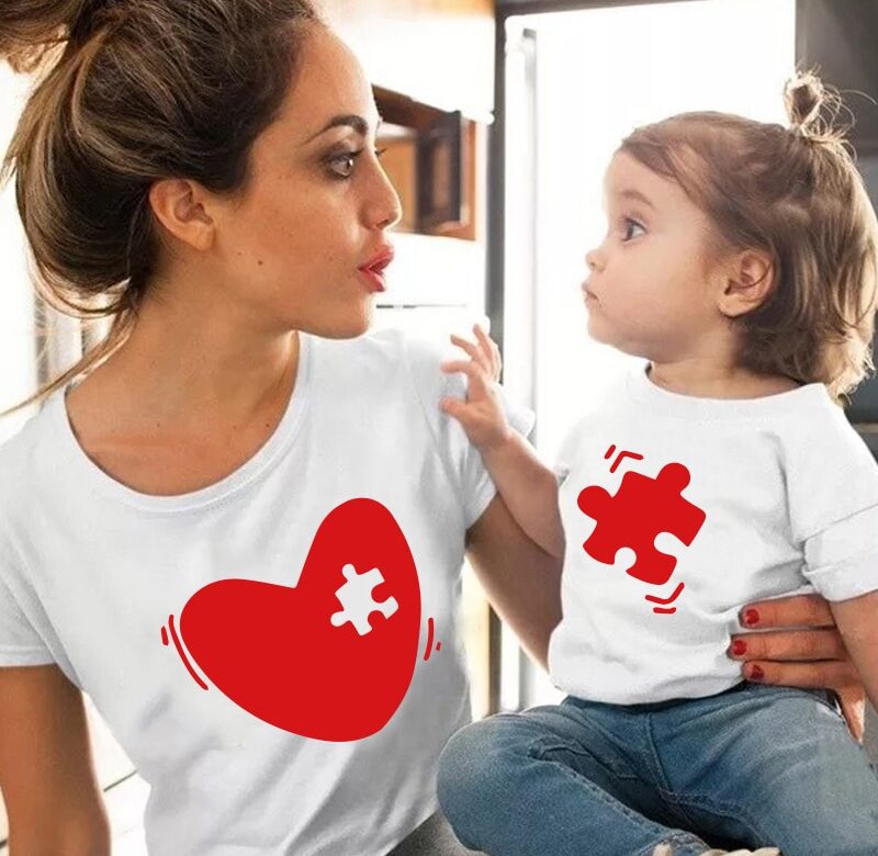 Letní rodinné tričko s krátkým rukávem pro maminku a dcerku pro miminko Dětské oblečení Vzhled Tričko Roztomilé topy