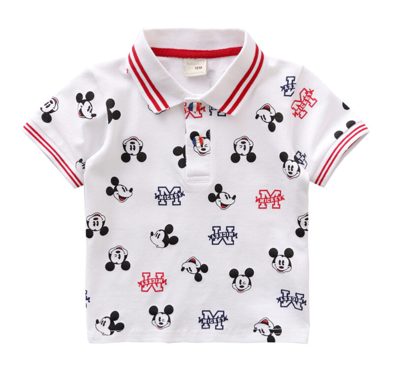 Letní móda Dětské oblečení Mickey Mouse Polokošile s krátkým rukávem Batole Chlapecké oblečení Dětské Dětské Camisa Sportovní kostým