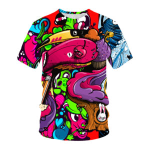 Letní žhavý prodej pánských a dámských triček 3D tisk Nejnovější kombinace kreslených postaviček Trend Neformální móda Ulice