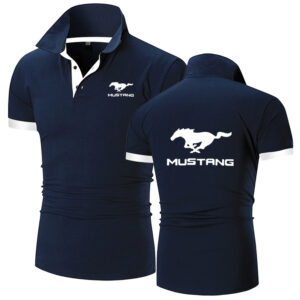 Letní pánská polokošile Mustang Logo Tisk Neformální Vysoce kvalitní bavlna Krátké rukávy Muž Harajuku Klasické topy Trička na zakázku