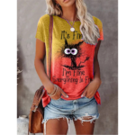 Letní novinka Dámská móda Tričko s kulatým výstřihem Denní Top Košile Ležérní Dámské Tričko s 3D potiskem Regular Street Femmes Wear 6XL