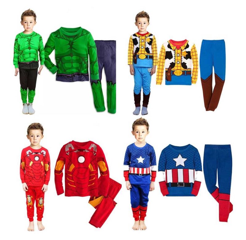 Super Hero Boys Pyžamko Cosplay Kostým Dětské oblečení Soupravy Disney Woody Toy Story Pixar Spider Dětská pyžama sada pro 2-7 let