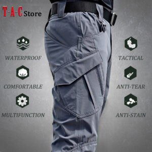 Taktické Cargo Kalhoty Muži Outdoorové Vodotěsné SWAT Combat Vojenské Maskovací Kalhoty Běžné Mužské pracovní joggery s více kapsami