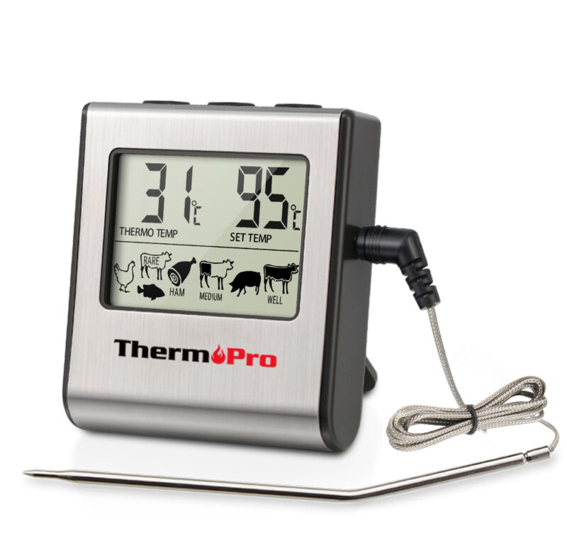ThermoPro TP16 digitální LCD displej Kuchyňské vaření Maso Teploměr pro BBQ Trouba Gril s funkcí časovače