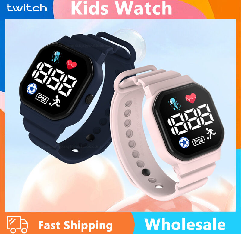 Dětské hodinky Twitch Dětské hodinky Náramkové hodinky Chlapec Dívčí Sportovní LED Jednoduchá barva Silikonový řemínek Dětské hodinky Studentský dárek Velkoobchod