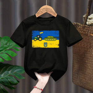 Ukrajinský farmář krade potisk tanku červená dětská trička děti miminko černá harajuku kawaii oblečení chlapec dívka topy dárek dárek