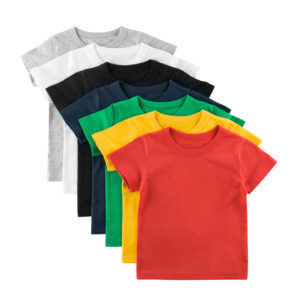 Unisex letní tričko Chlapci Dívčí Jednobarevné Top Tričko Krátký rukáv Sportovní Bavlněné tričko pro chlapce Dětské oblečení 2 až 10 let