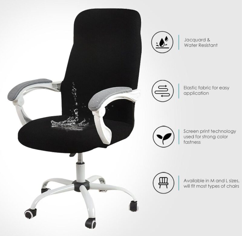 Voděodolný žakárový potah kancelářské počítačové židle elastický pro domácí křeslo 1 kus