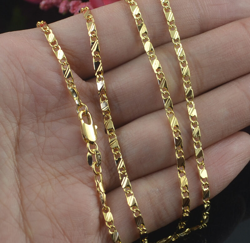 Dámská móda Vynikající plněný zlatý řetízkový náhrdelník pro ženy Muži Velikost 16-30 palců Vhodné pro Velkoobchod dárků