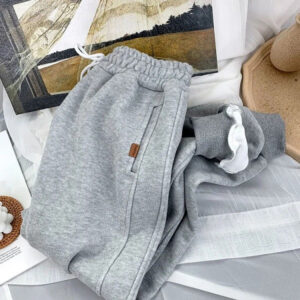 Dámské zimní tlusté harémové kalhoty ležérní elastická kapsa v pase volné tepláky dámské kalhoty WBX-QJ57