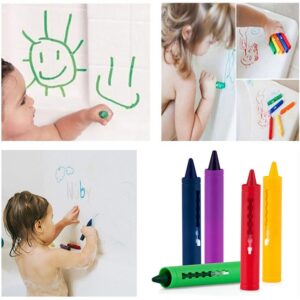 Yfashion 6Pcs/Set Baby Bathroom Crayon Erasable Graffiti Toy Doodle Pen for Baby Kids Bathing Toys Girls Boys Todder Bath Toys
