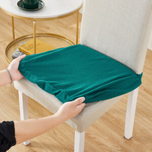 elastický pevný potištěný potah na sedák na návleky na židle do jídelny chránič židlí potah na židli silný strečový potah na židli