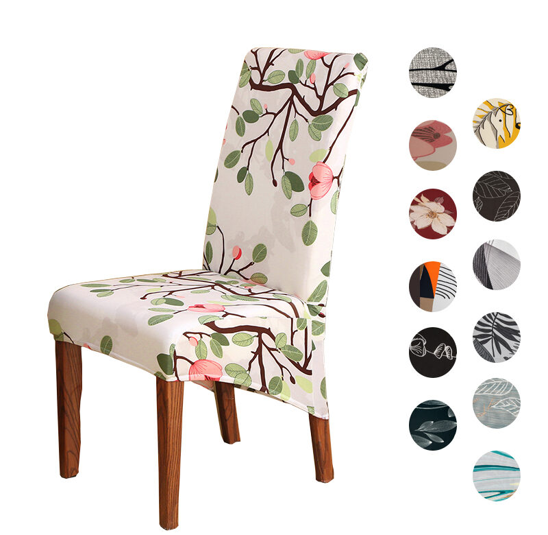 květinový potisk Vysoká záda XL/M Velikost Potah na židle Strečové šaty na Potahy na židle do jídelny Svatba Banket Domácí Dekorace