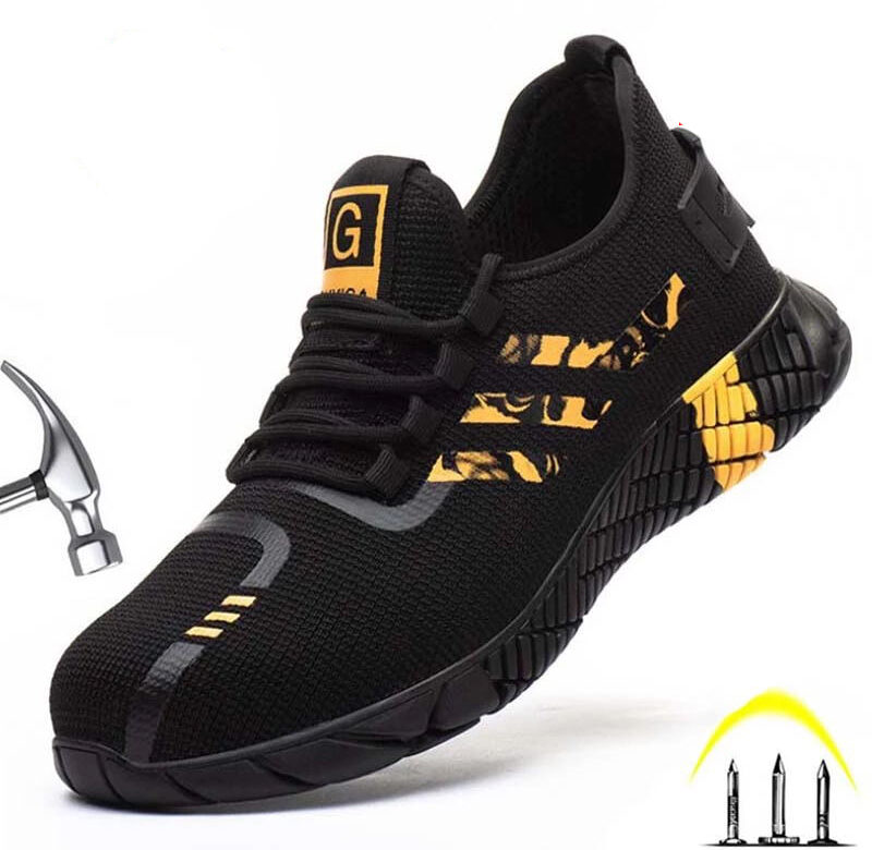 Prodyšná lehká pánská pracovní obuv Protiskluzová protipropichová bezpečnostní obuv značky Pánské a dámské Pracovní obuv z Wteel Toe