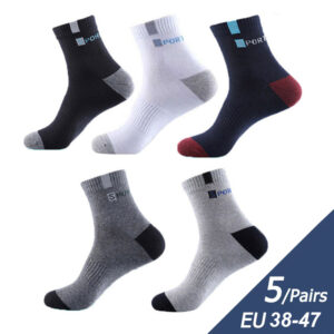 5 párů bambusových vláken podzim zima pánské ponožky prodyšná bavlna sportovní ponožka prodyšný deodorant obchodní ponožky plus velikost 38-47